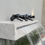 Estatueta Pantera Negra em Cerâmica - Onça Jaguar 63cm | Decoração Elegante e Feroz - imagem 3