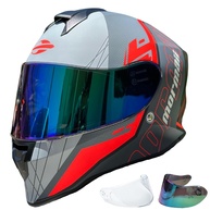 Capacete Mormaii Neon Red: Segurança e Estilo Original com Viseira Camaleão + Transparente - imagem 1