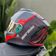 Capacete Mormaii Neon Red Fechado: Segurança e Estilo Original com Viseira Espelhada + Transparente - imagem 5