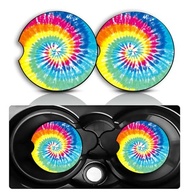 Conjunto de 2 Porta-Copos para Carro Tie Dye - Design Divertido e Antiderrapante, 7 cm, Neoprene Premium - imagem 2