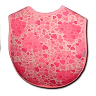 Babadores de Neoprene Clingo com Estampa Hearts Rosa - Bolso Coletor e Segurança Total - imagem 1