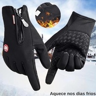 Luva de Moto Neoprene Térmica Impermeável com Touch Screen e Zíper - Preta - imagem 3