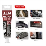 Kit 2 Colas Veda Sela Silicone Neutro Alta Temperatura 315°C para Forno e Motor - Preto - imagem 4