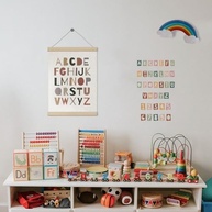 Pôster Educativo ABC Boho Neutro 30,5x40,6cm - Decoração de Sala de Aula Moderna - imagem 5