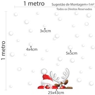 Adesivo de Natal Papai Noel, Rena e Neve - Decoração Mágica para Paredes e Portas - imagem 3