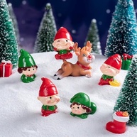 Miniaturas de Natal em Resina - Papai Noel, Boneco de Neve, Elfo e Alce para Jardins de Fadas e Micropaisagens - imagem 4