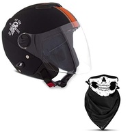 Capacete Aberto Pro Tork New Atomic Skull Riders Preto/Laranja Fosco - Segurança e Estilo para Sua Pilotagem - imagem 2