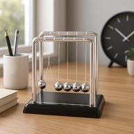 Pêndulo de Newton 13,5cm - Enfeite Decorativo com Design Elegante e Demonstração Científica - imagem 3
