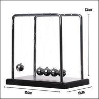 Pêndulo de Newton Decorativo com 5 Esferas Metálicas - Base Preta 14 cm | Enfeite para Escritório, Sala e Quarto - imagem 4