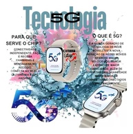 Smartwatch 5G Ultra 3 AI 16GB Série 10 Microwear: Chip, Câmera, NFC e ChatGPT - Original Masculino (Preto) - imagem 5