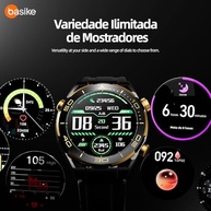 Smartwatch Basike W77 Pro Max Ultra: AMOLED, NFC, IP67, GPS e 30m de Profundidade - Preto Ouro - imagem 4