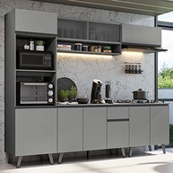 Armário de Cozinha Completo 260cm Cinza Moderno - Linha Nice Madesa - imagem 1