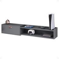 Rack Bancada Parede Home Supremo para TV 55" com Nicho e Porta Concha - Design Moderno Cinza - imagem 2