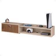Rack Bancada Parede Home Supremo TV 55" com Nicho e Porta Puxador Concha - Design Moderno Fendi/Ripado - imagem 1
