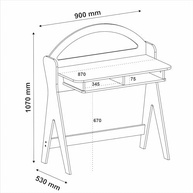 Escrivaninha com Nichos Impressão Palha 3D em MDF - Design Moderno e Funcional para Home Office - imagem 3