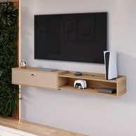 Rack Bancada Suspensa 1.8m Home Supremo King - Estante Moderna para TV até 70" com Porta e Nichos - imagem 5