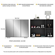 Sapateira 3 Portas com Espelho Nina - imagem 2