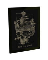 Quadro Decorativo Memento Mori com Caveira e Ninho - Arte Premium para Quarto e Sala - imagem 1