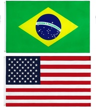 Kit Bandeiras do Brasil e Estados Unidos 150x90cm - Tecido Resistente com Cores Nítidas - imagem 1