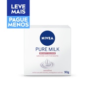 NIVEA Pure Milk Sensitive: Sabonete Hidratante para Pele Sensível - imagem 1