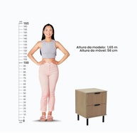 Mesa de Cabeceira Ditália 2 Gavetas DM-121 – Design Moderno e Praticidade no Quarto - imagem 4