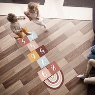 Adesivo para Chão Amarelinha Infantil Laminado 55x185cm - Diversão Segura no Chão - imagem 3