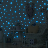 50 Adesivos 3D Estrelas Azuis Brilhantes no Escuro - Decore Parede e Teto com Céu Estrelado - imagem 1
