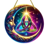 Acrílico Colorido Suncatcher Deusa da Lua - Nó da Trindade 17,78 cm | Decoração de Janela e Parede com Efeito de Luz Solar - imagem 3