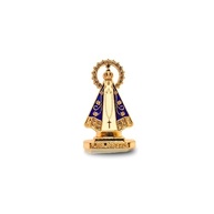 Mini Nossa Senhora Aparecida em Metal 5,5cm - Proteção e Fé no Painel do Carro - imagem 2