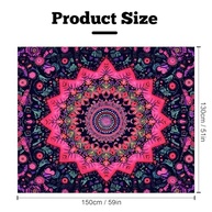 Tapeçaria de Mandala UV Reativa - Arte de Parede Brilhante no Escuro 149x129cm - imagem 3