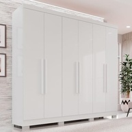 Guarda-Roupa Casal 6 Portas 2 Gavetas França Branco – Organização e Estilo no Dormitório - imagem 2