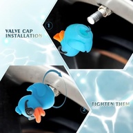 Tampas de Válvula de Pneu que Brilham no Escuro - Estilo Patinho Divertido para Carros, Motos e Bikes - imagem 5