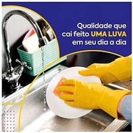 Luva borracha/latex SL amarela M NOBRE CA 41780 - imagem 3