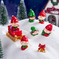 Miniaturas de Natal em Resina - Papai Noel, Boneco de Neve, Elfo e Alce para Jardins de Fadas e Micropaisagens - imagem 1