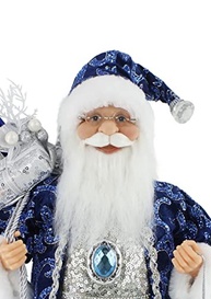 Papai Noel Azul Brilhante 40,64 cm - Estátua Natalina Decorativa Windy Hill - imagem 4