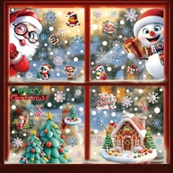 Adesivos 4D Natalinos para Decoração de Janela - Floco de Neve, Boneco de Neve e Papai Noel - imagem 4