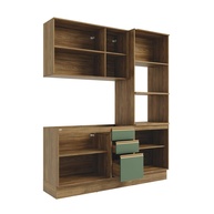 Cozinha Compacta Celeste Kappesberg 190cm: MDF Nogueira/Verde - imagem 2