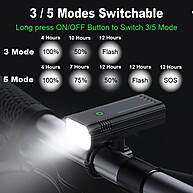 Farol Bike 1800 Lúmens: Ilumine Sua Noite! - imagem 2