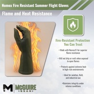M MCGUIRE GEAR Nomex Luvas de voo de verão, luvas táticas longas de couro, luvas resistentes a incêndios, policiais, pilotos e operadores (Sage Green, 11) - imagem 4