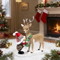 Gnomo e Rena de Natal Hodao - Decoração Resinosa para Casa com Estilo Nórdico Encantador - imagem 3