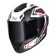 Capacete Norisk Carbon R Spot: Segurança e Estilo Inovadores | Branco, Cinza e Vermelho (Tamanho 56) - imagem 4