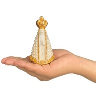 Imagem Nossa Senhora Aparecida Perolada 10cm - Gesso com Detalhes em Pérola - Lembrancinha Basílica Aparecida - imagem 2