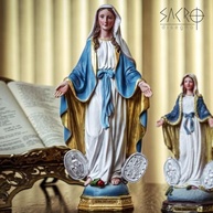 Imagem de Nossa Senhora das Graças com Medalha Milagrosa 32cm - Importada com Qualidade e Fé - imagem 4