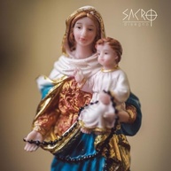 Imagem de Nossa Senhora do Rosário em Resina - 20cm, Importada, Decoração Sagrada Elegante - imagem 4