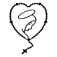 Adesivo Terço Nossa Senhora Aparecida - Fé, Proteção e Decoração Espiritual para Carro, Parede e Notebook (PRETO 7,4X10cm) - imagem 2