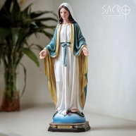 Imagem Nossa Senhora das Graças 40cm em Resina Importada - Pintura Manual com Detalhes Exclusivos - imagem 3