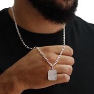 Corrente Prata 925 Cartier + Placa Pai Nosso - imagem 2