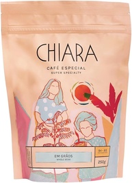 Café Especial Chiara Flor em Grãos 250g Nota 85, Café Brasileiro do Espírito Santo, Notas Florais, Caramelo e Mel, Café Premium de Montanha, Torra Média para Espresso, Coador e Prensa Francesa - imagem 1