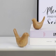 Notakia Estátuas de Pássaros em Cerâmica com Aparência de Madeira – Decoração Moderna para Casa - imagem 5