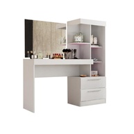 Escrivaninha Penteadeira Notável Móveis Branco/Rosa - Design Elegante e Funcional para Seu Espaço - imagem 1